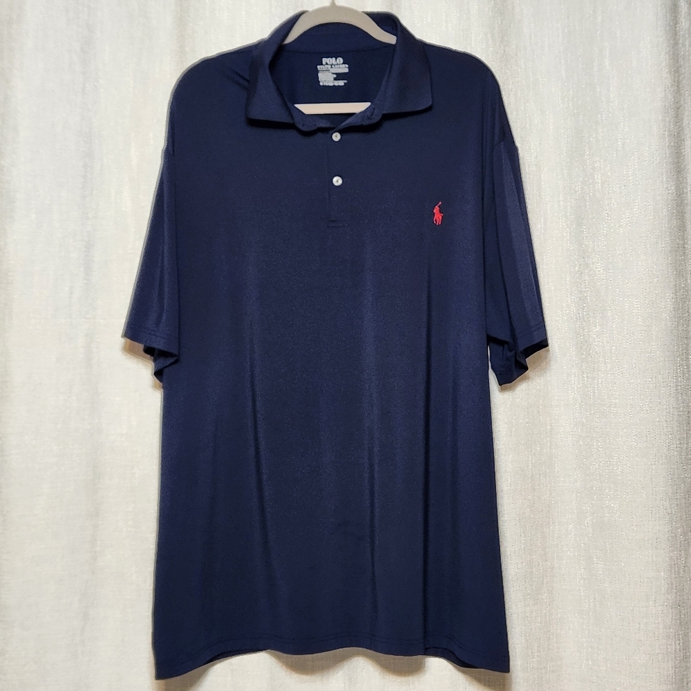 Polo Ralph Lauren Blue Men's 2XB Red Horse Logo Short Sleeve